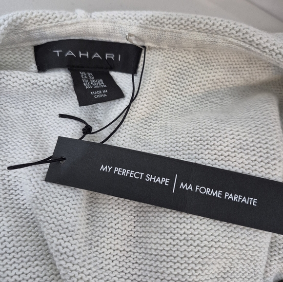 Tahari Open Front Hooded Cardigan w/ Pockets Heavy Knit Cotton Blend - Size 3X - Picture 13 of 14